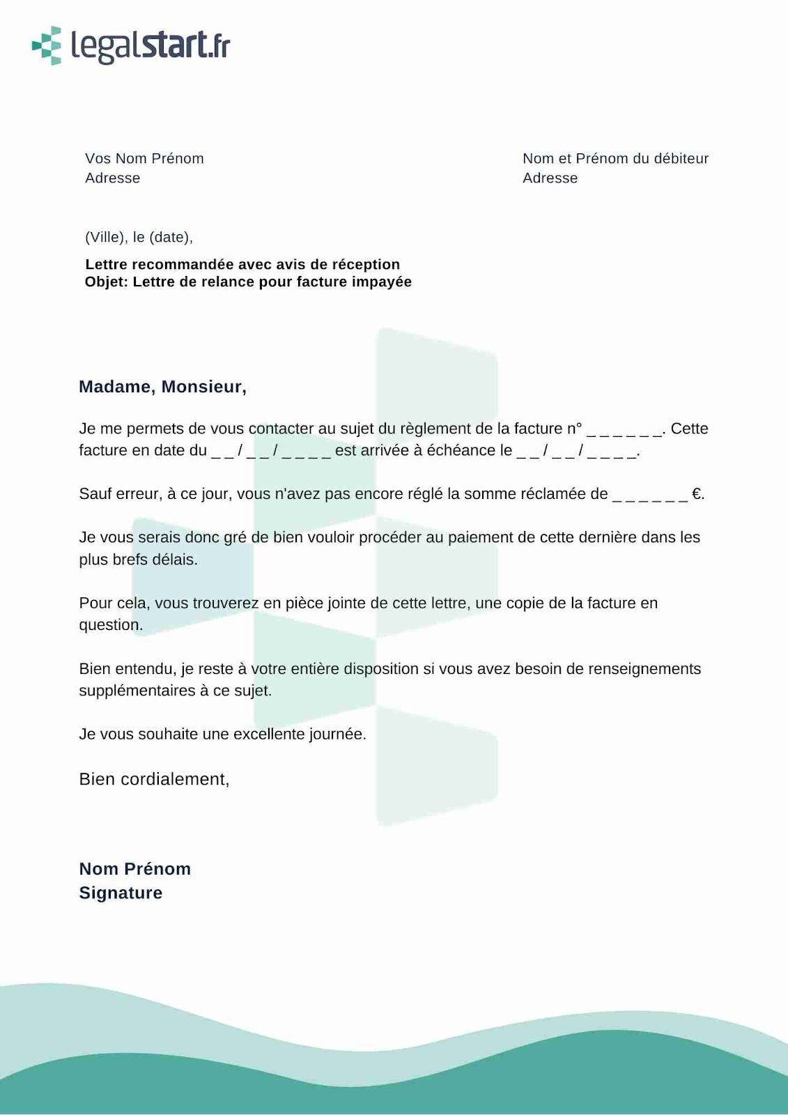 Lettre De Relance Facture Impayée 1ème Relance Comment mettre en place une relance pour facture impayée ?