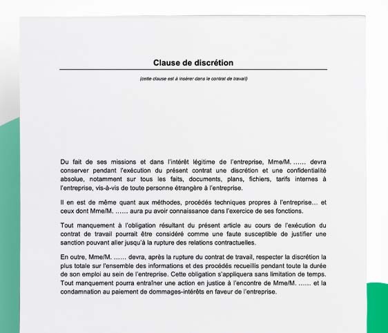 Modèle de clause de discrétion