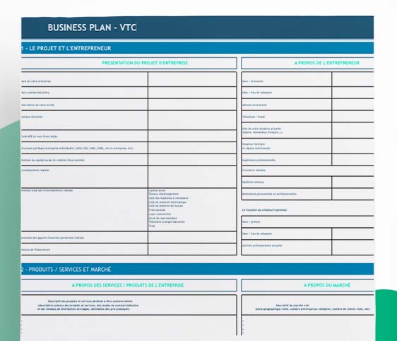 Modèle de business plan VTC