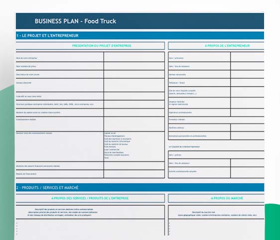 Modèle de business plan de food truck