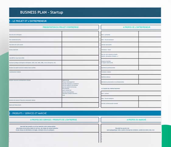 Modèle de business plan de startup