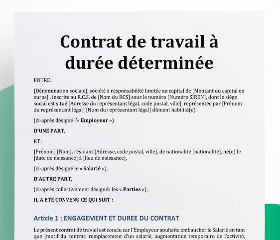 Modèle de contrat à durée déterminée