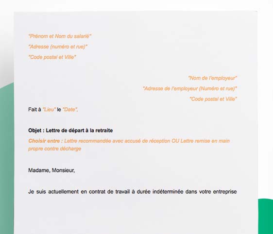 Modèle de lettre de départ à la retraite