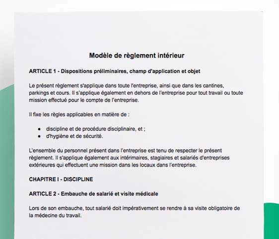 Modèle de règlement intérieur