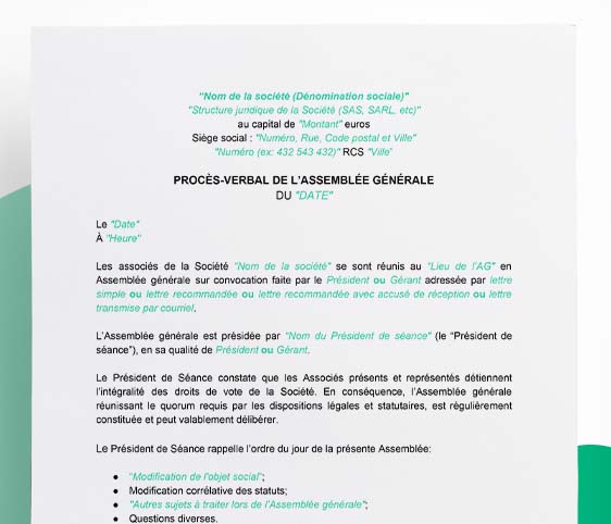 Procès-verbal d'Assemblée générale